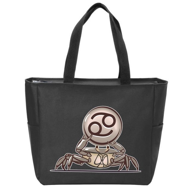 Zodiac Cancer Icon Gem Zip Tote Bag