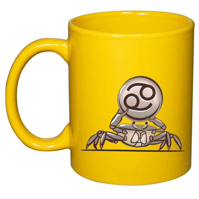 Zodiac Cancer Icon Gem 11oz C Handle Ceramic Mug