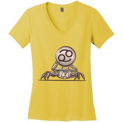 Zodiac Cancer Icon Gem Women's V-Neck T-Shirt
