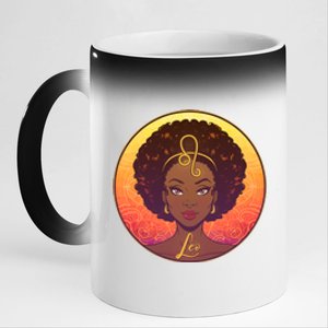 Zodiac Leo African American Black Woman 11oz Black Color Changing Mug