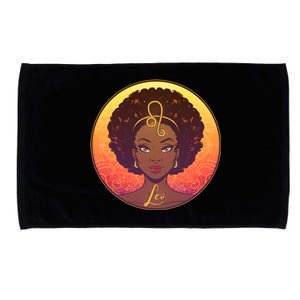 Zodiac Leo African American Black Woman Microfiber Hand Towel