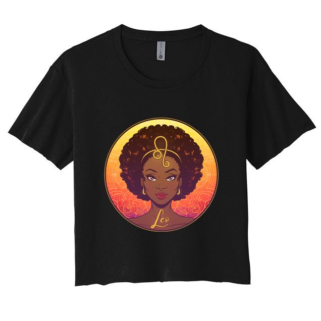 Zodiac Leo African American Black Woman Crop Top