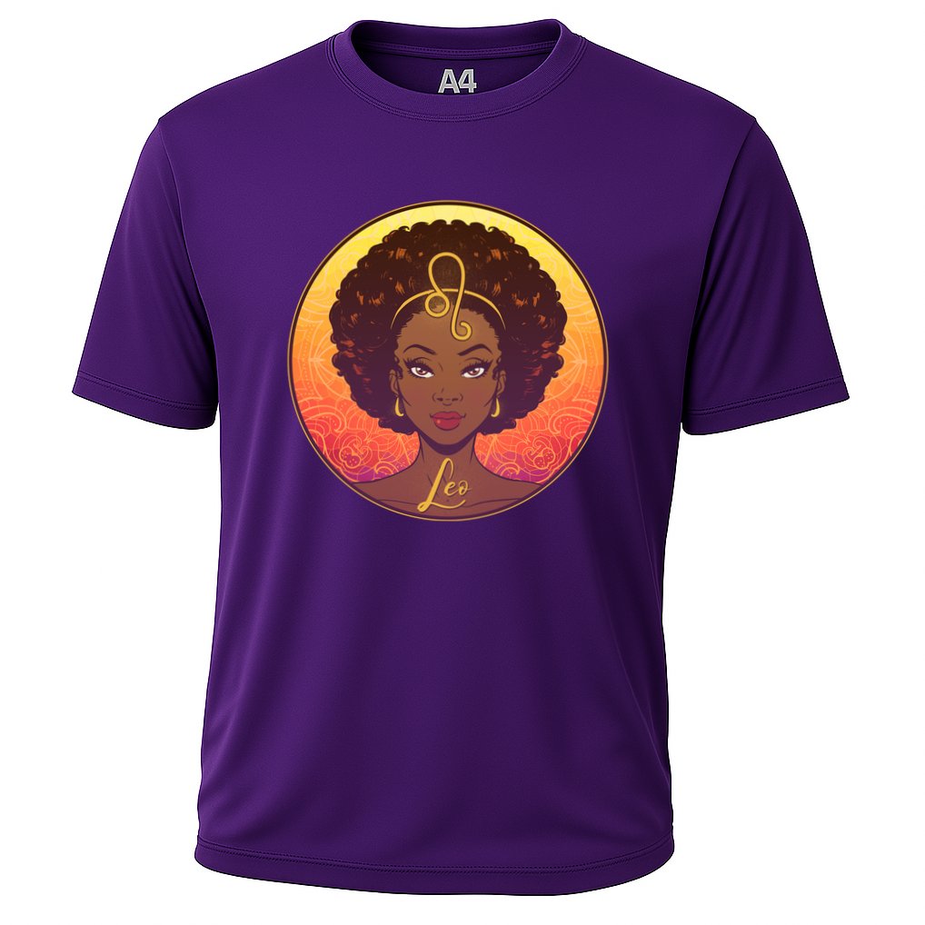 Zodiac Leo African American Black Woman Cooling Performance Crew T-Shirt