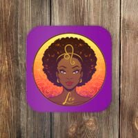 Zodiac Leo African American Black Woman Coaster