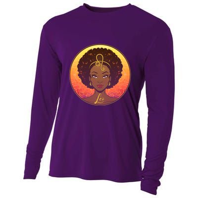 Zodiac Leo African American Black Woman Cooling Performance Long Sleeve Crew