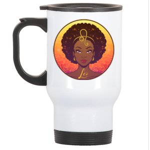 Zodiac Leo African American Black Woman Stainless Steel Travel Mug