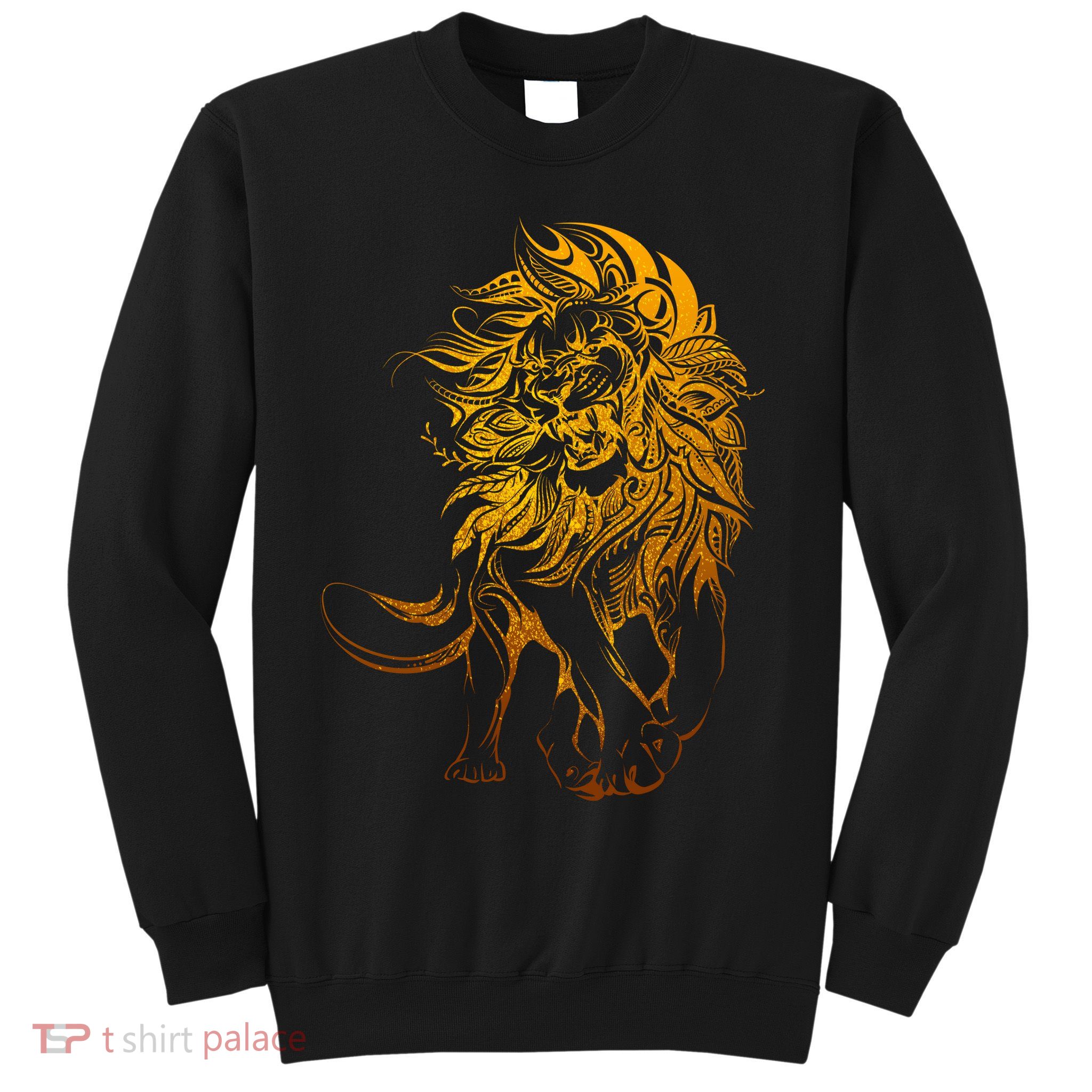 Zodiac Leo Lion Floral Tribal Design Sweatshirt