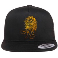 Zodiac Leo Lion Floral Tribal Design Flatbill Hat