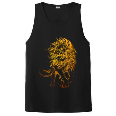 Zodiac Leo Lion Floral Tribal Design PosiCharge Competitor Tank