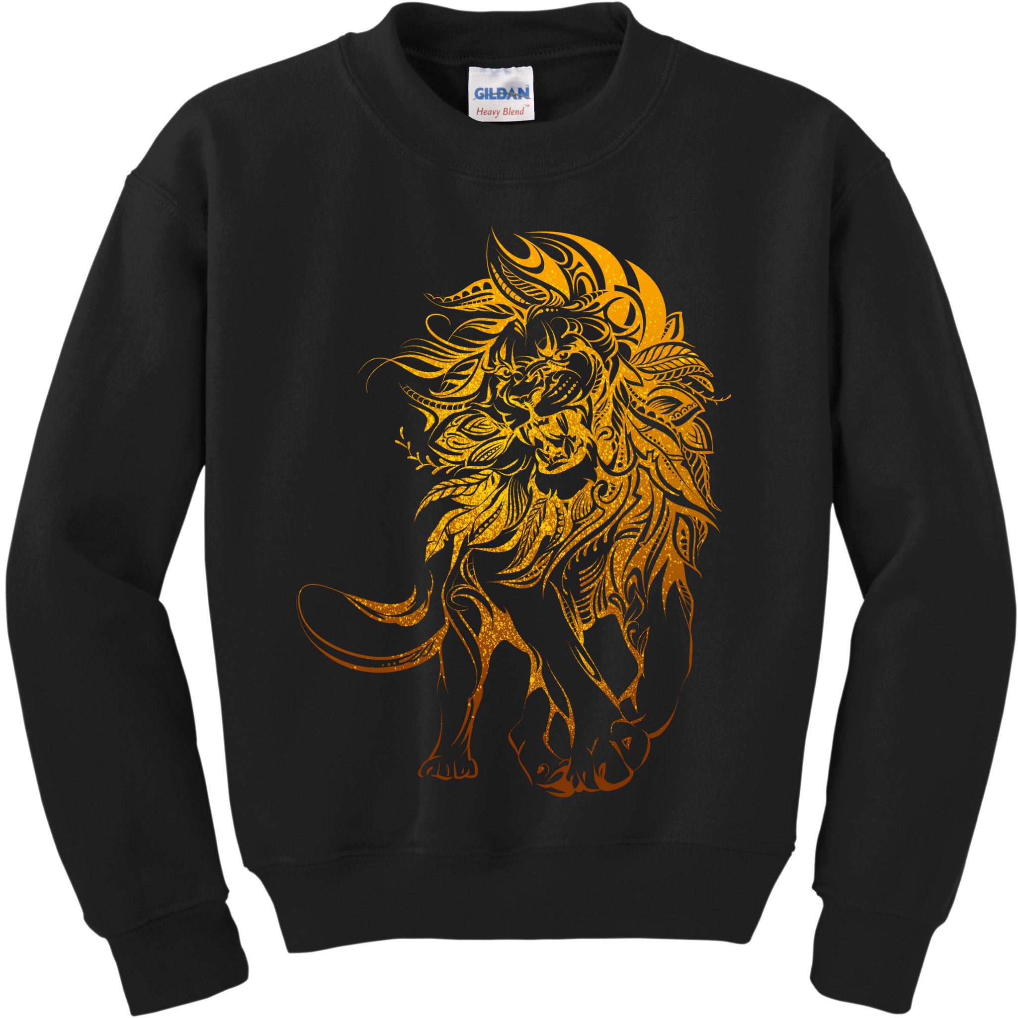 Zodiac Leo Lion Floral Tribal Design Kids Sweatshirt