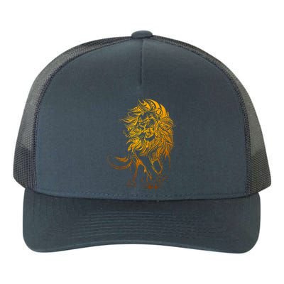 Zodiac Leo Lion Floral Tribal Design Yupoong Adult 5-Panel Trucker Hat