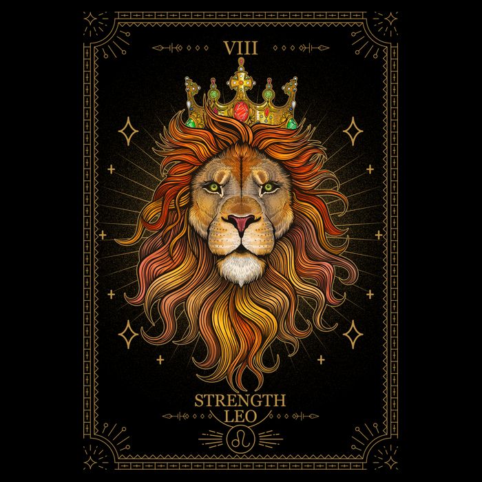 Zodiac Leo Lion Tarot Card VIII Strength Cooling Performance Crew T-Shirt