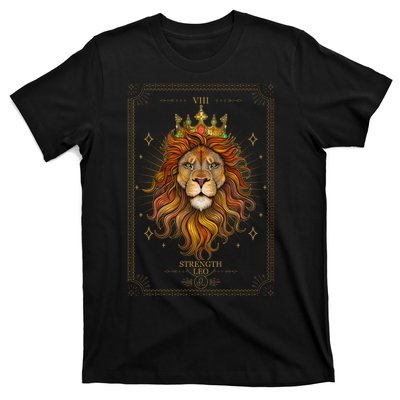 Zodiac Leo Lion Tarot Card VIII Strength T-Shirt