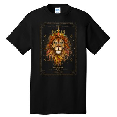 Zodiac Leo Lion Tarot Card VIII Strength Tall T-Shirt