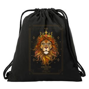 Zodiac Leo Lion Tarot Card VIII Strength Drawstring Bag