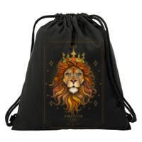 Zodiac Leo Lion Tarot Card VIII Strength Drawstring Bag