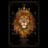 Zodiac Leo Lion Tarot Card VIII Strength Flatbill Hat