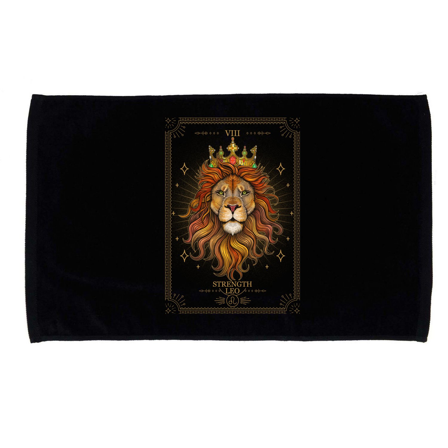 Zodiac Leo Lion Tarot Card VIII Strength Microfiber Hand Towel