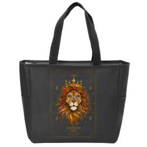 Zodiac Leo Lion Tarot Card VIII Strength Zip Tote Bag