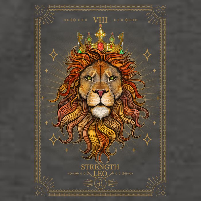 Zodiac Leo Lion Tarot Card VIII Strength Vector Backpack
