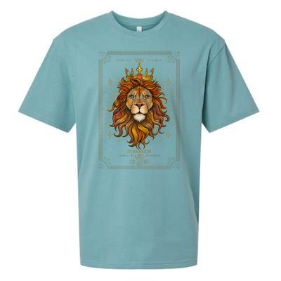 Zodiac Leo Lion Tarot Card VIII Strength Sueded Cloud Jersey T-Shirt