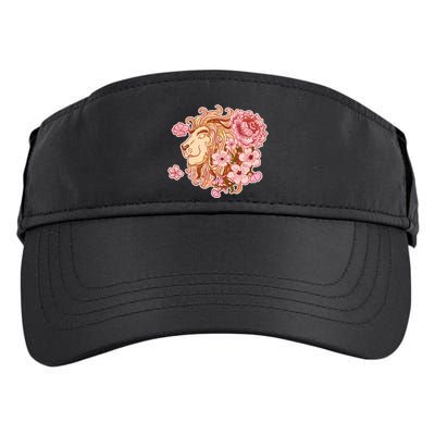 Zodiac Leo Lion with Japanese Cherry Blossoms Adult Drive Performance Visor