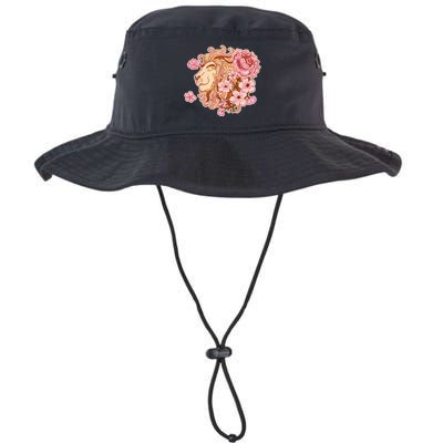 Zodiac Leo Lion with Japanese Cherry Blossoms Bucket Hat