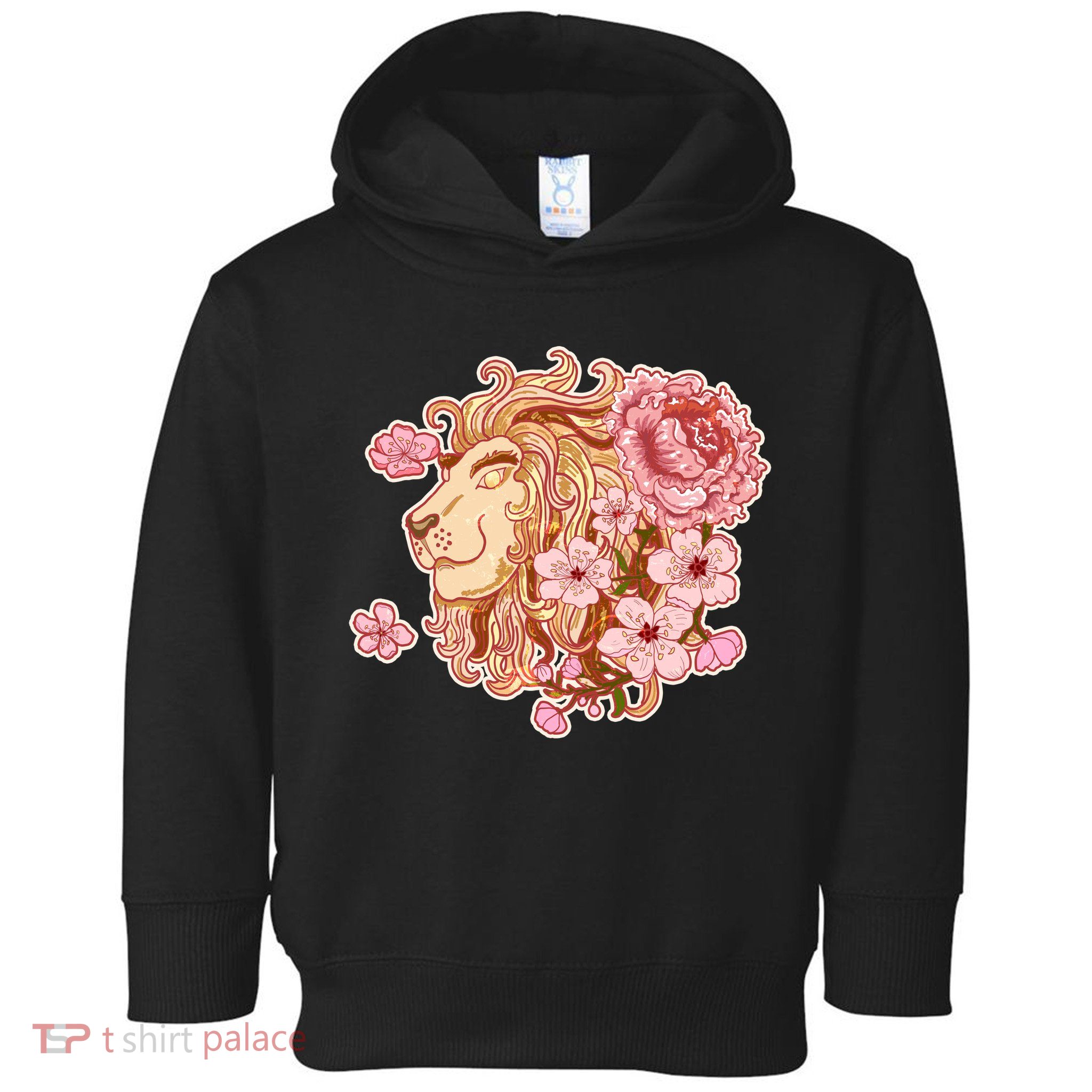 Zodiac Leo Lion with Japanese Cherry Blossoms Toddler Hoodie