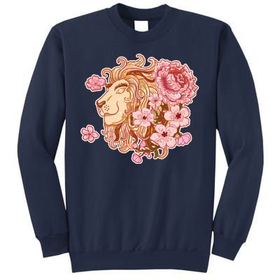 Zodiac Leo Lion with Japanese Cherry Blossoms Sweatshirt