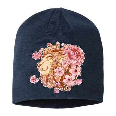 Zodiac Leo Lion with Japanese Cherry Blossoms Sustainable Beanie