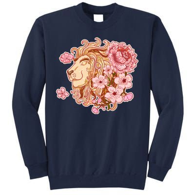 Zodiac Leo Lion with Japanese Cherry Blossoms Tall Sweatshirt