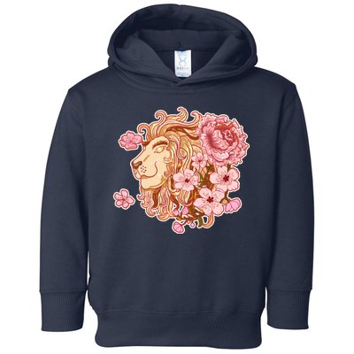 Zodiac Leo Lion with Japanese Cherry Blossoms Toddler Hoodie