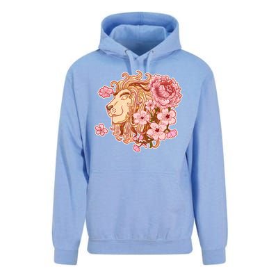 Zodiac Leo Lion with Japanese Cherry Blossoms Unisex Surf Hoodie