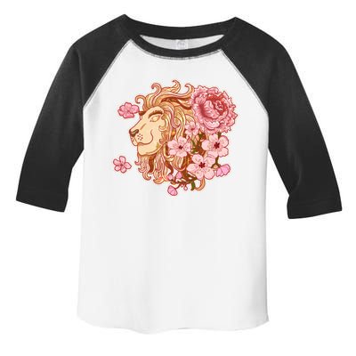 Zodiac Leo Lion with Japanese Cherry Blossoms Toddler Fine Jersey T-Shirt