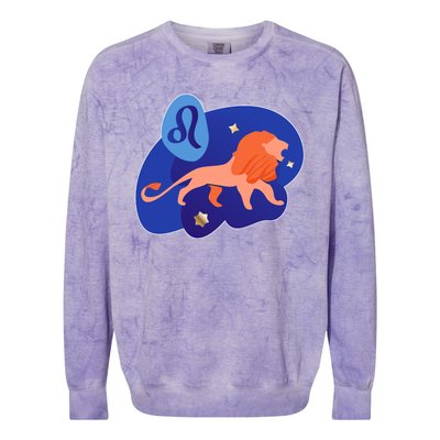 Zodiac Leo Simple Lion Colorblast Crewneck Sweatshirt