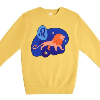 Zodiac Leo Simple Lion Premium Crewneck Sweatshirt