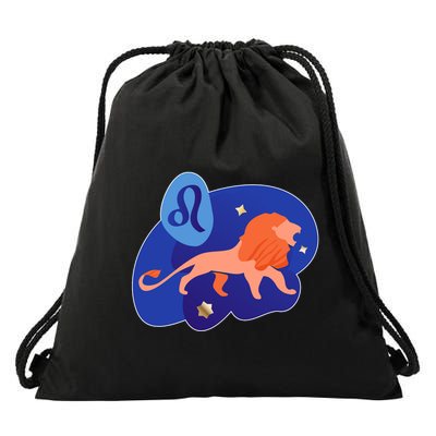 Zodiac Leo Simple Lion Drawstring Bag