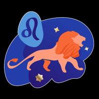 Zodiac Leo Simple Lion Drawstring Bag