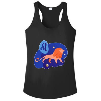 Zodiac Leo Simple Lion Ladies PosiCharge Competitor Racerback Tank