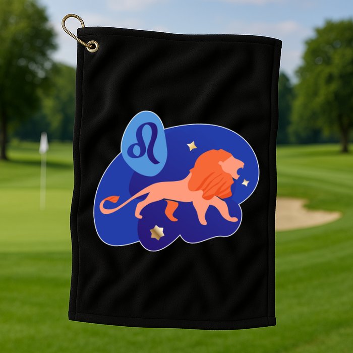 Zodiac Leo Simple Lion Golf Towel