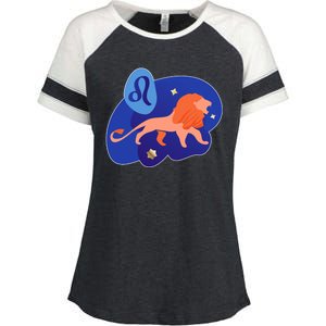 Zodiac Leo Simple Lion Enza Ladies Jersey Colorblock Tee