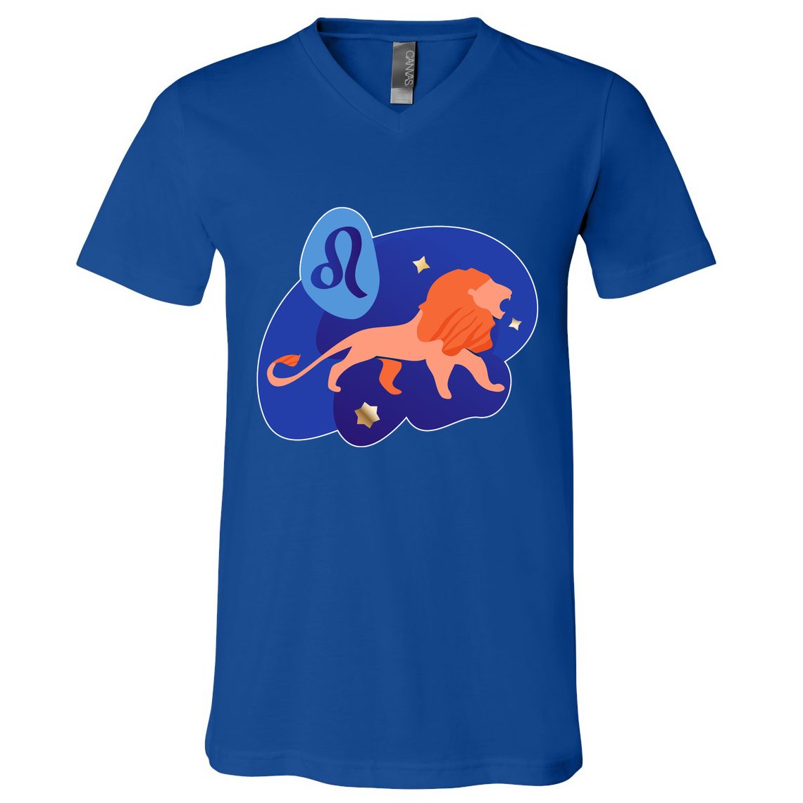 Zodiac Leo Simple Lion V-Neck T-Shirt