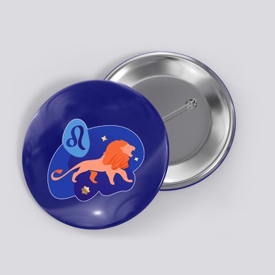 Zodiac Leo Simple Lion Button