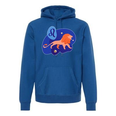 Zodiac Leo Simple Lion Premium Hoodie