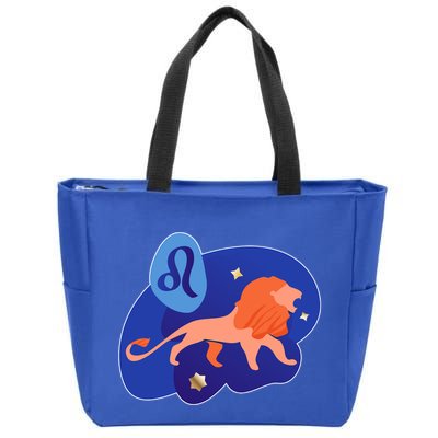 Zodiac Leo Simple Lion Zip Tote Bag