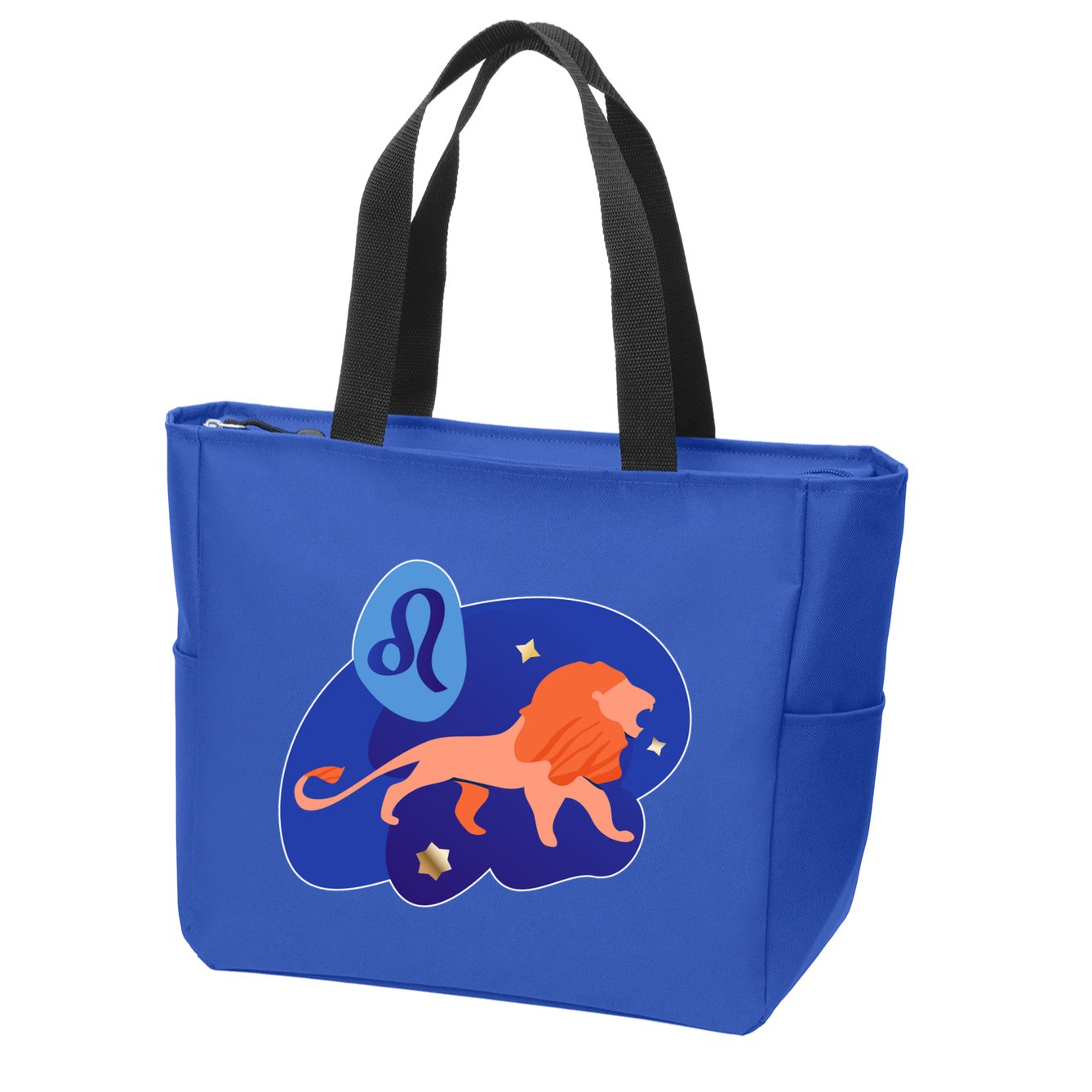 Zodiac Leo Simple Lion Zip Tote Bag