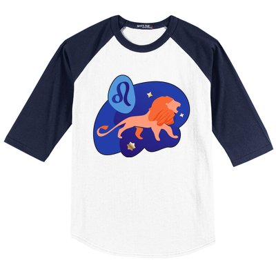 Zodiac Leo Simple Lion Baseball Sleeve Shirt