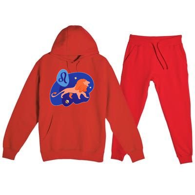 Zodiac Leo Simple Lion Premium Hooded Sweatsuit Set