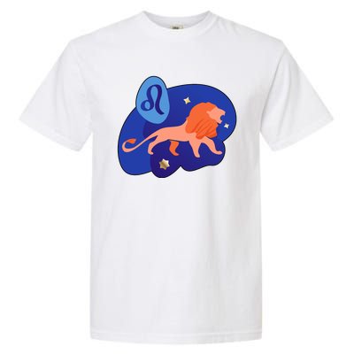 Zodiac Leo Simple Lion Garment-Dyed Heavyweight T-Shirt