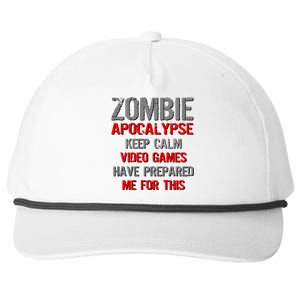 Zombie Apocalypse Keep Calm Video Games Prepared Me Snapback Five-Panel Rope Hat